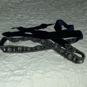 J. Crew velvet ribbon and crystal belt